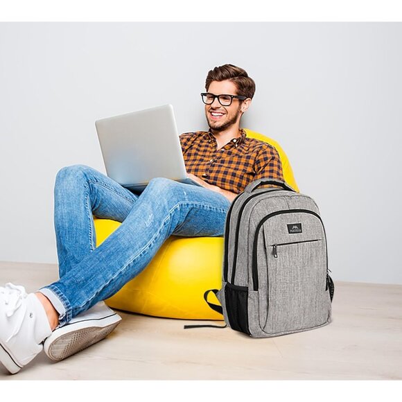 🆕 Women Grey Travel Laptop Slim Anti Theft Business Sturdy Notebook Backpack - Picture 8 of 9